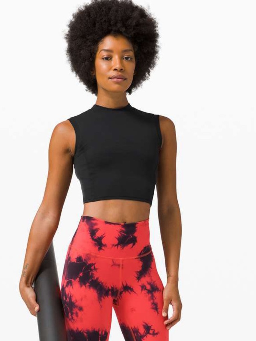 Lululemon Mock Neck Open Back Cut Out Crop Top -  size: SMALL